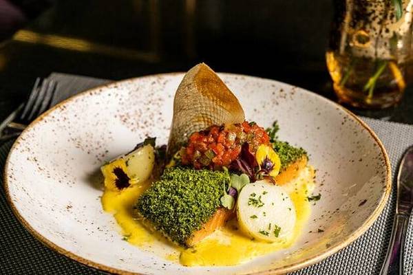 Atrium – Herb crusted salmon dish