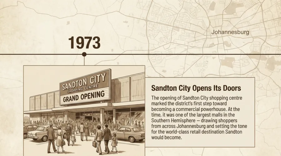 Sandton City Shopping Centre grand opening in 1973