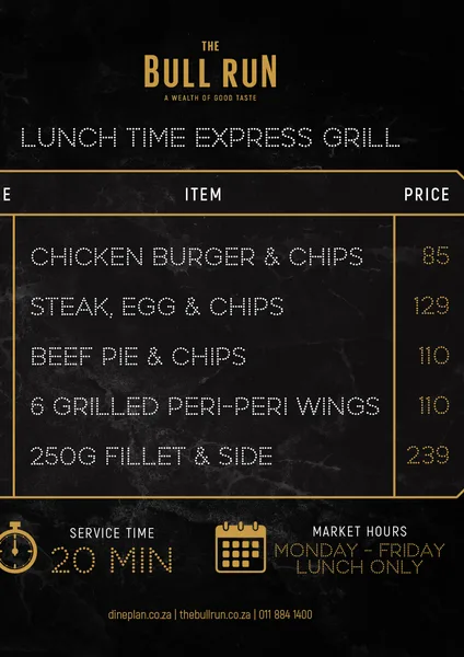 The Bull Run Lunch Time Express Grill