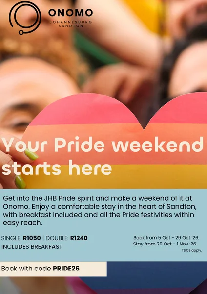 Your Pride weekend at the Onomo Hotel, Sandton
